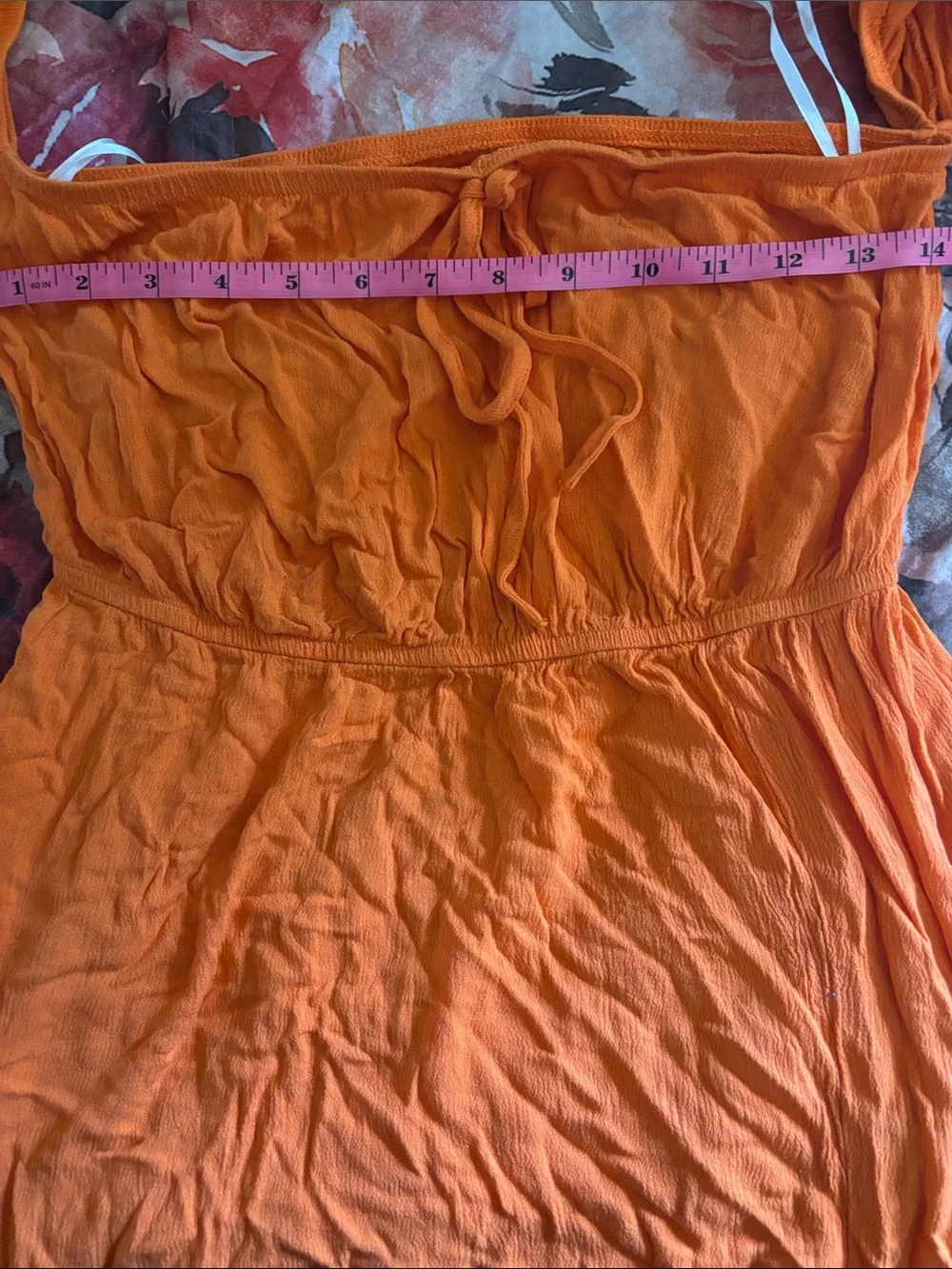 Woman’s Orange Puff-Sleeve Maxi Dress, Size S